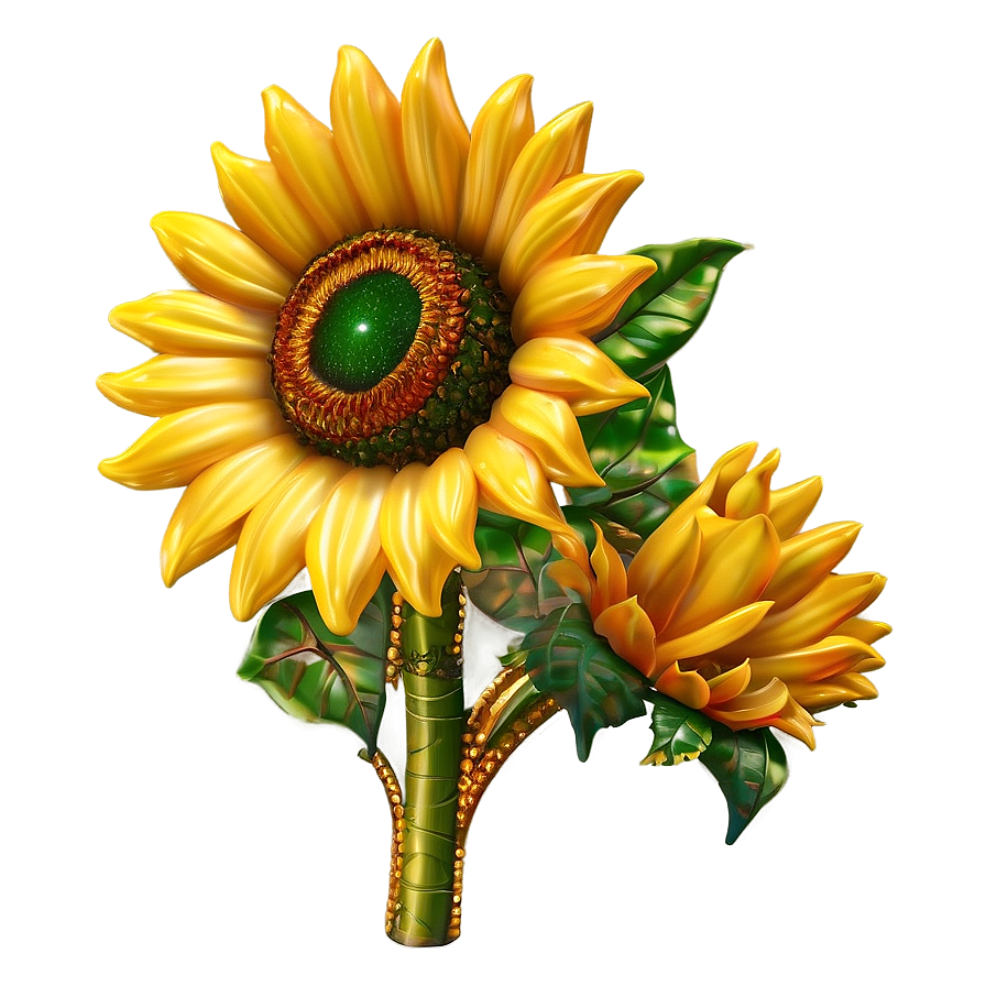 Glitter Sunflower Transparent Png Imt94 PNG