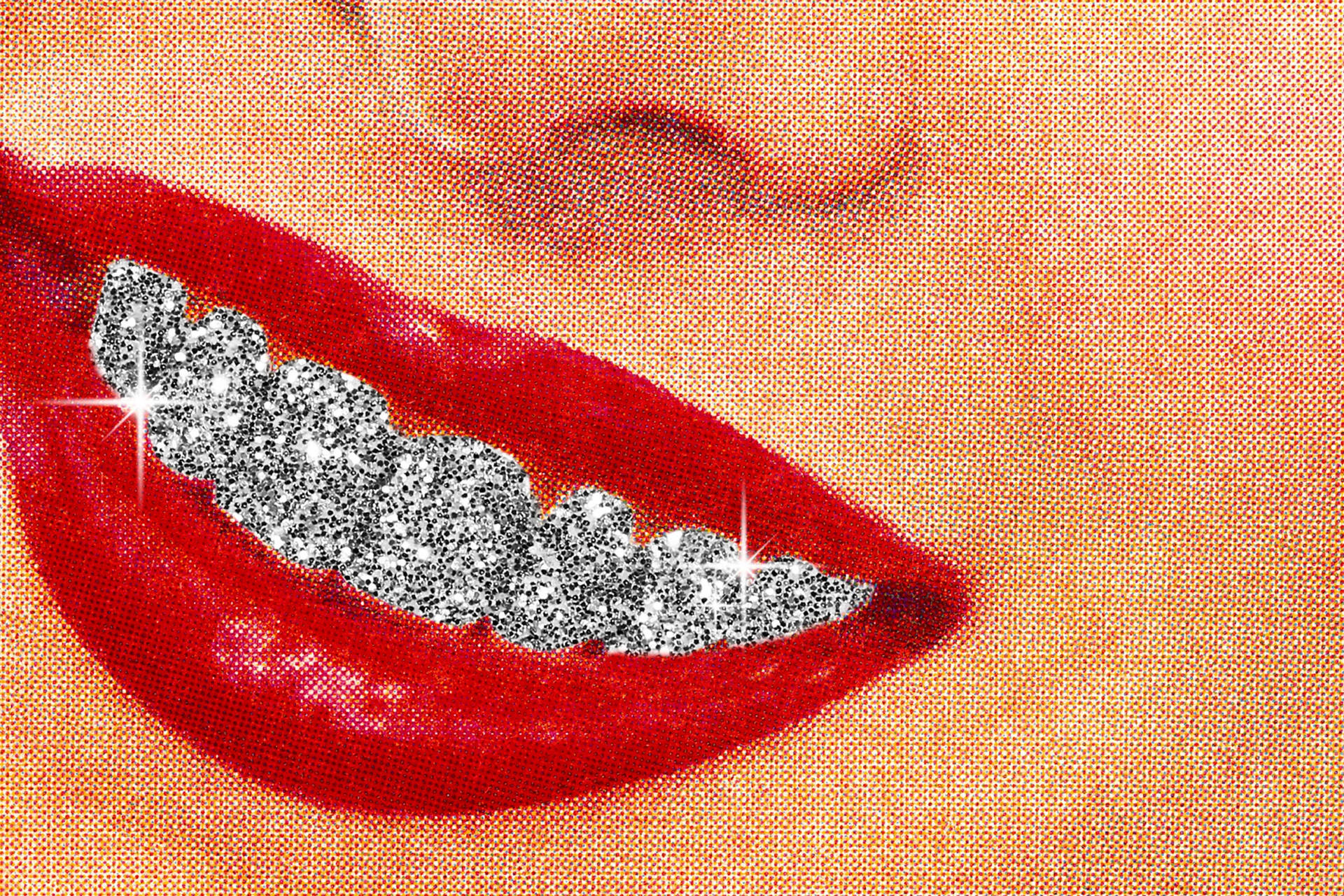 Glitter Teeth Smile Wallpaper
