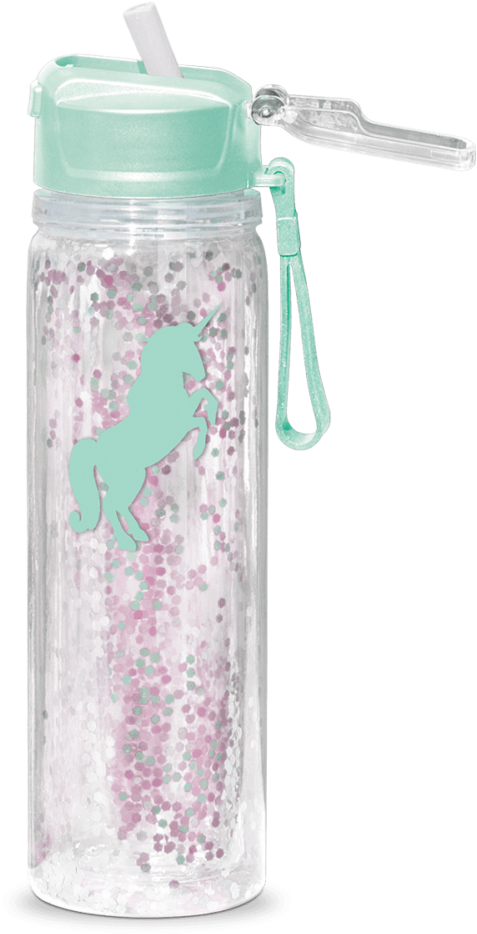 Glitter Unicorn Water Bottle PNG