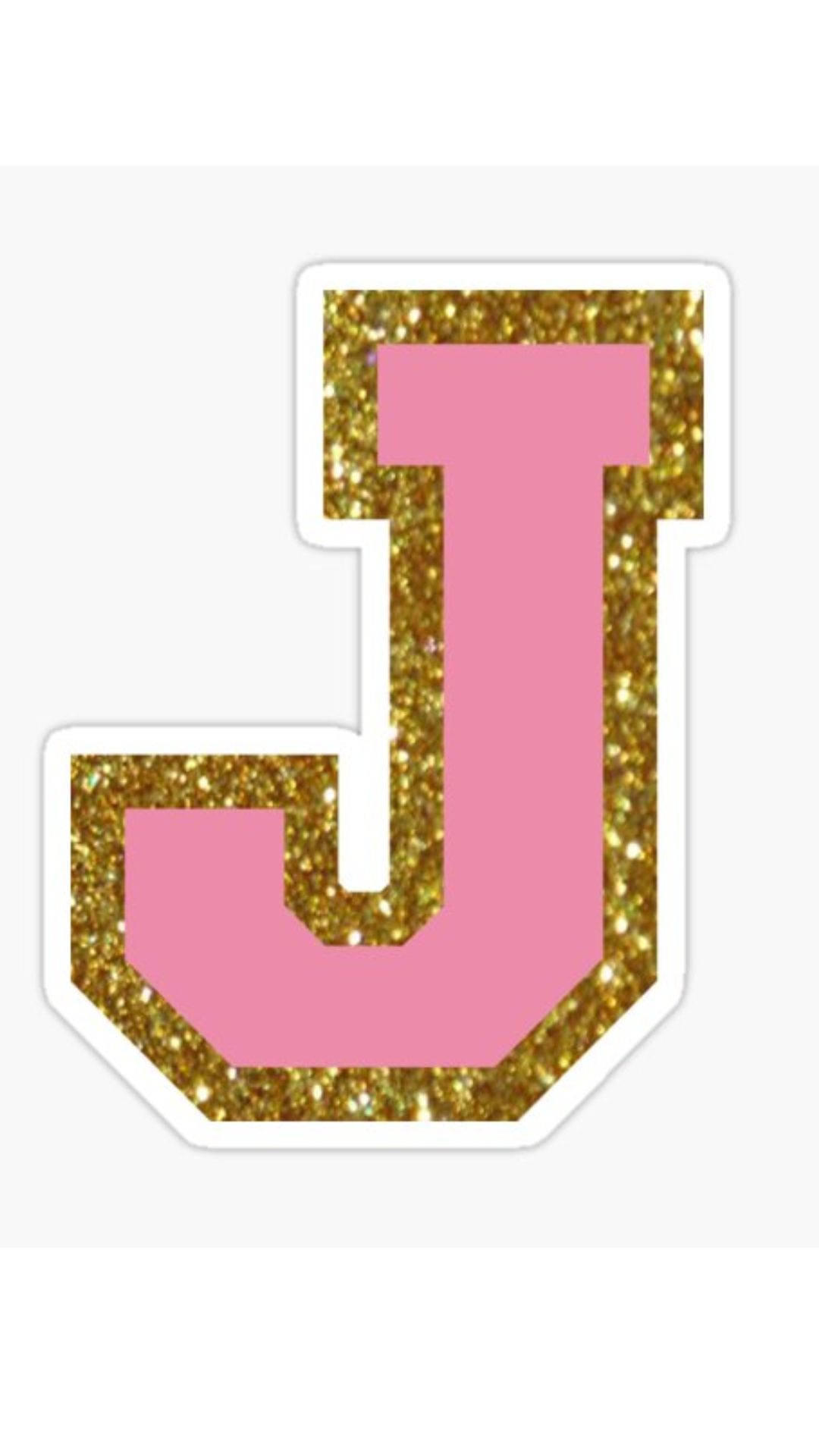 Glittered Pink Letter J