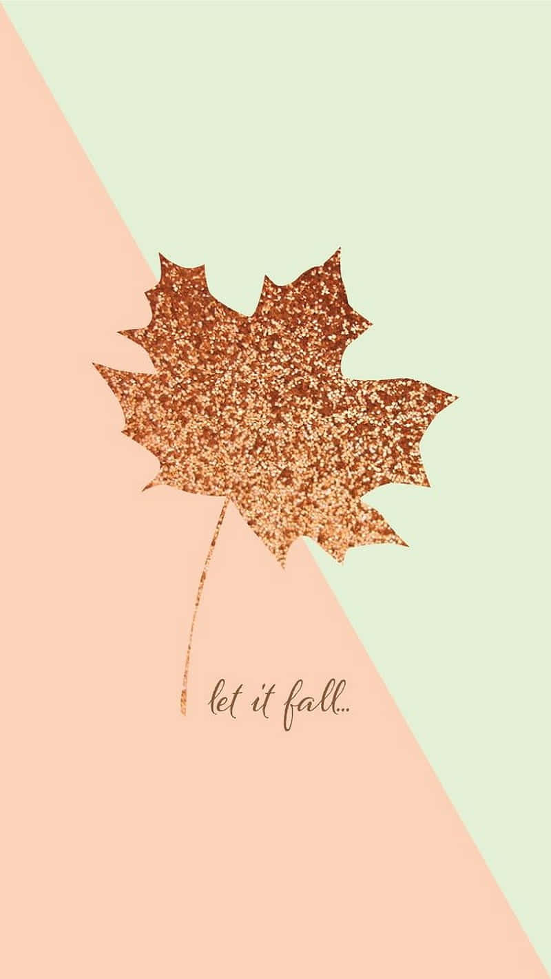 Glittering Autumn Leaf Lock Screen Wallpaper
