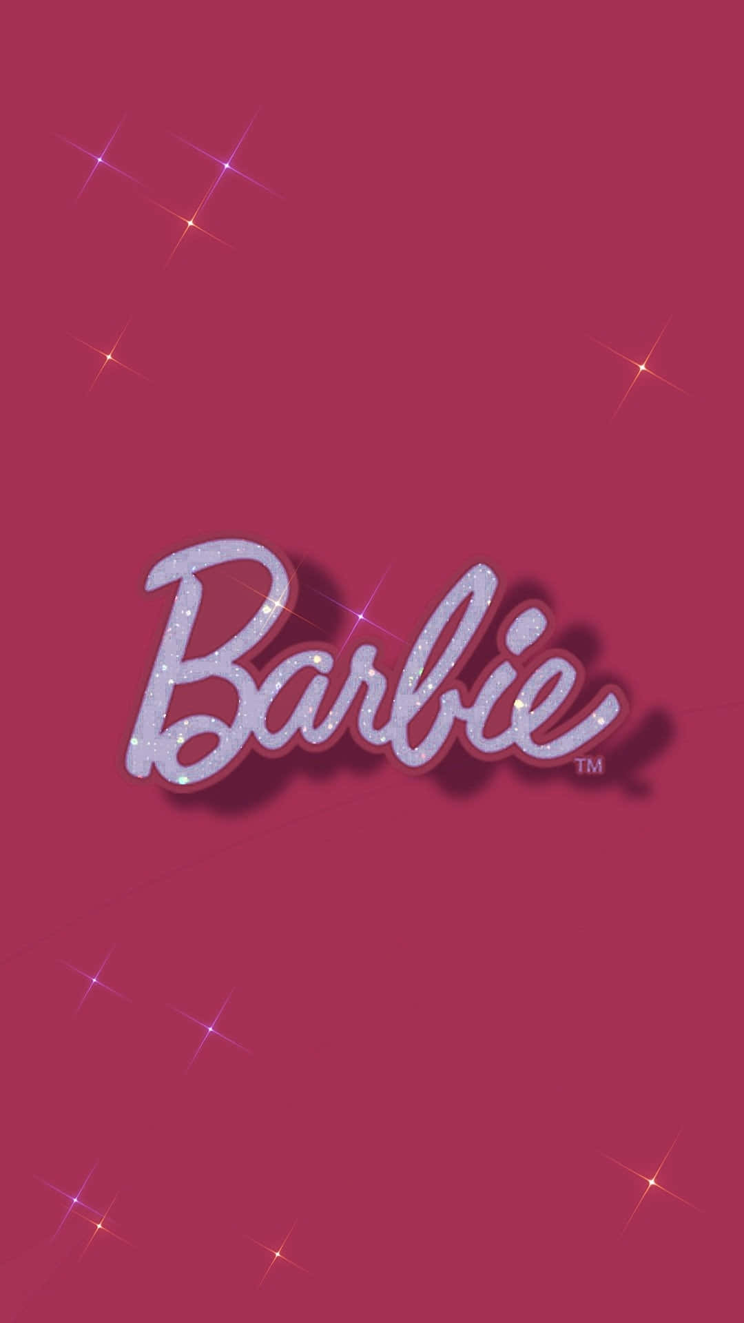 Glittering Barbie Logoon Pink Background Wallpaper