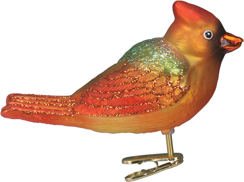 Glittering Cardinal Clip Decoration PNG