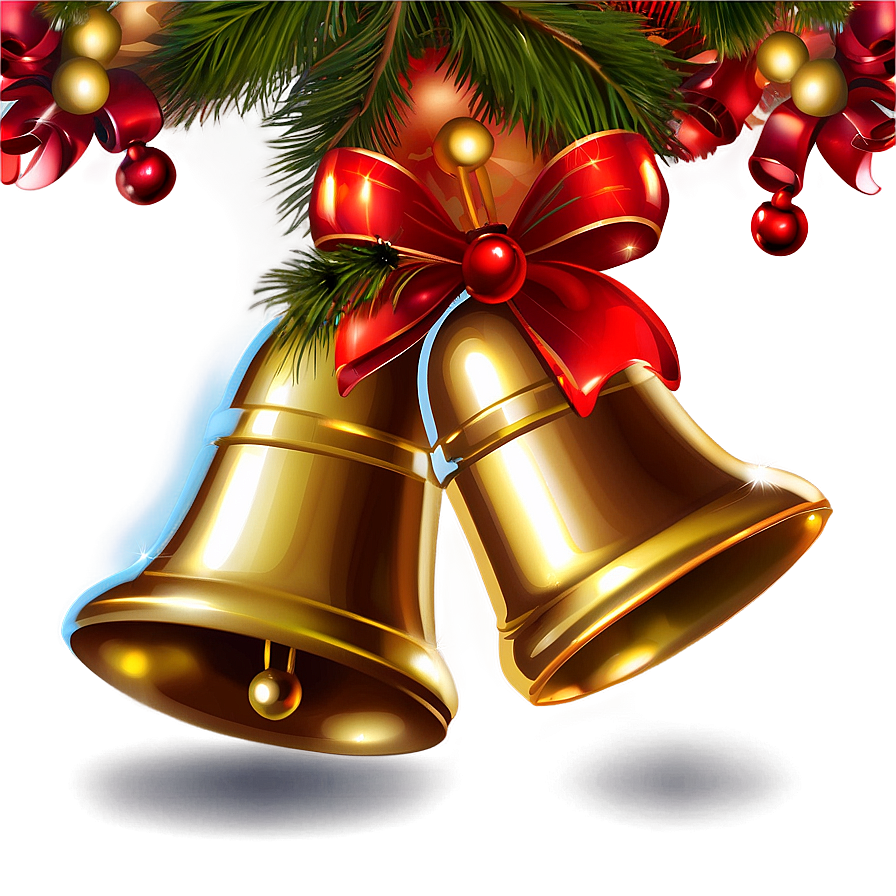 Glittering Christmas Bells Png 06122024 PNG