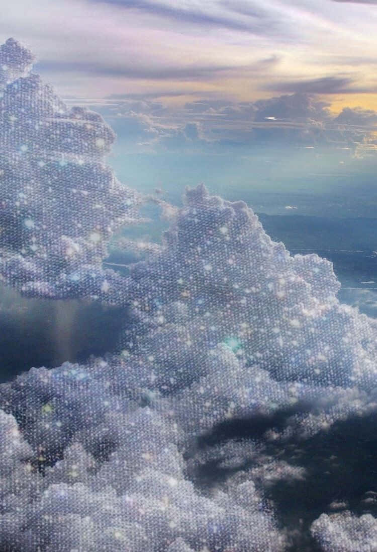 Glittering Cloudscape Aerial View Wallpaper