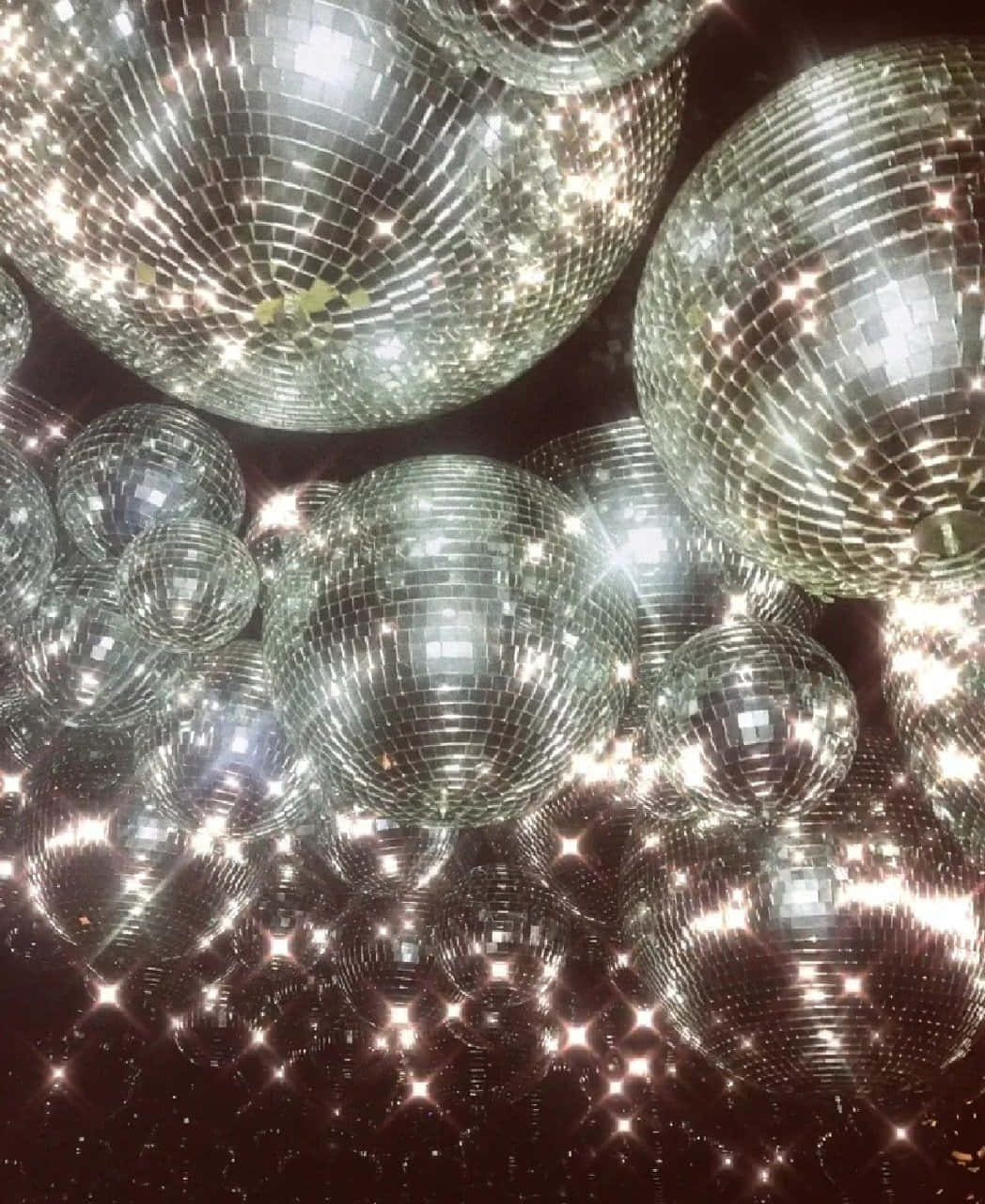 Glittering Disco Balls Party Decor Wallpaper