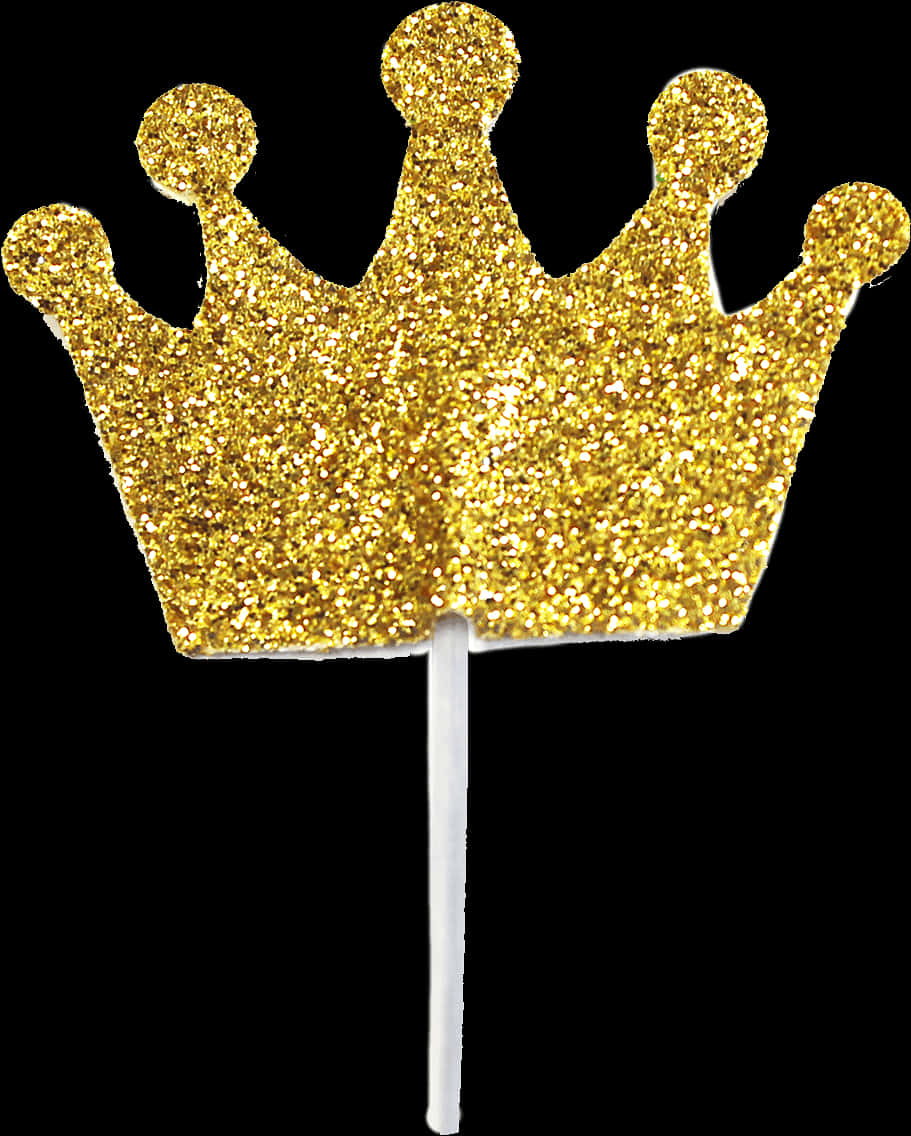 Glittering Golden Crown Topper PNG