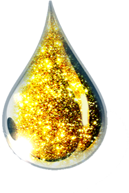 Glittering Golden Oil Drop PNG