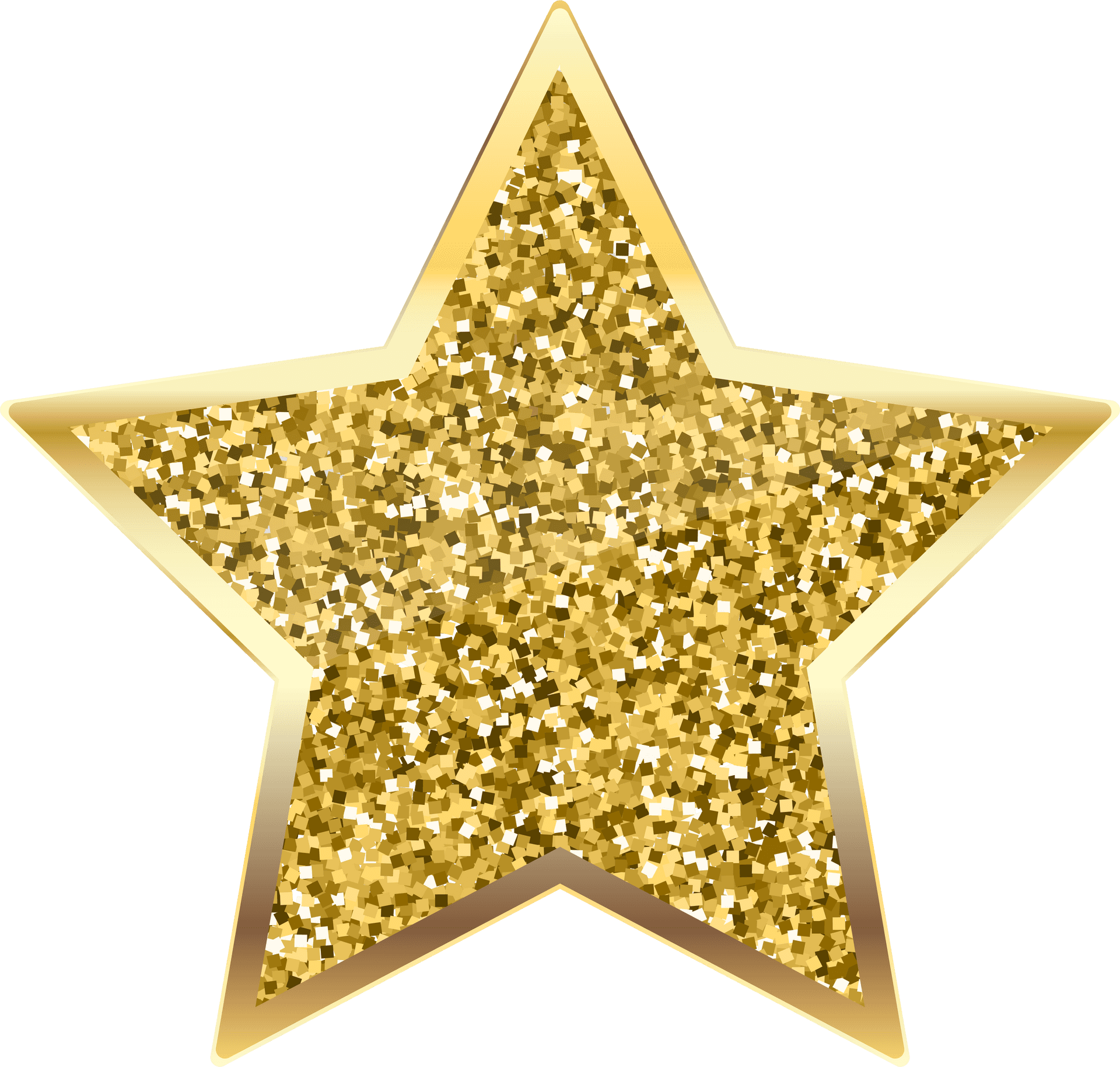 Glittering Golden Star Graphic PNG
