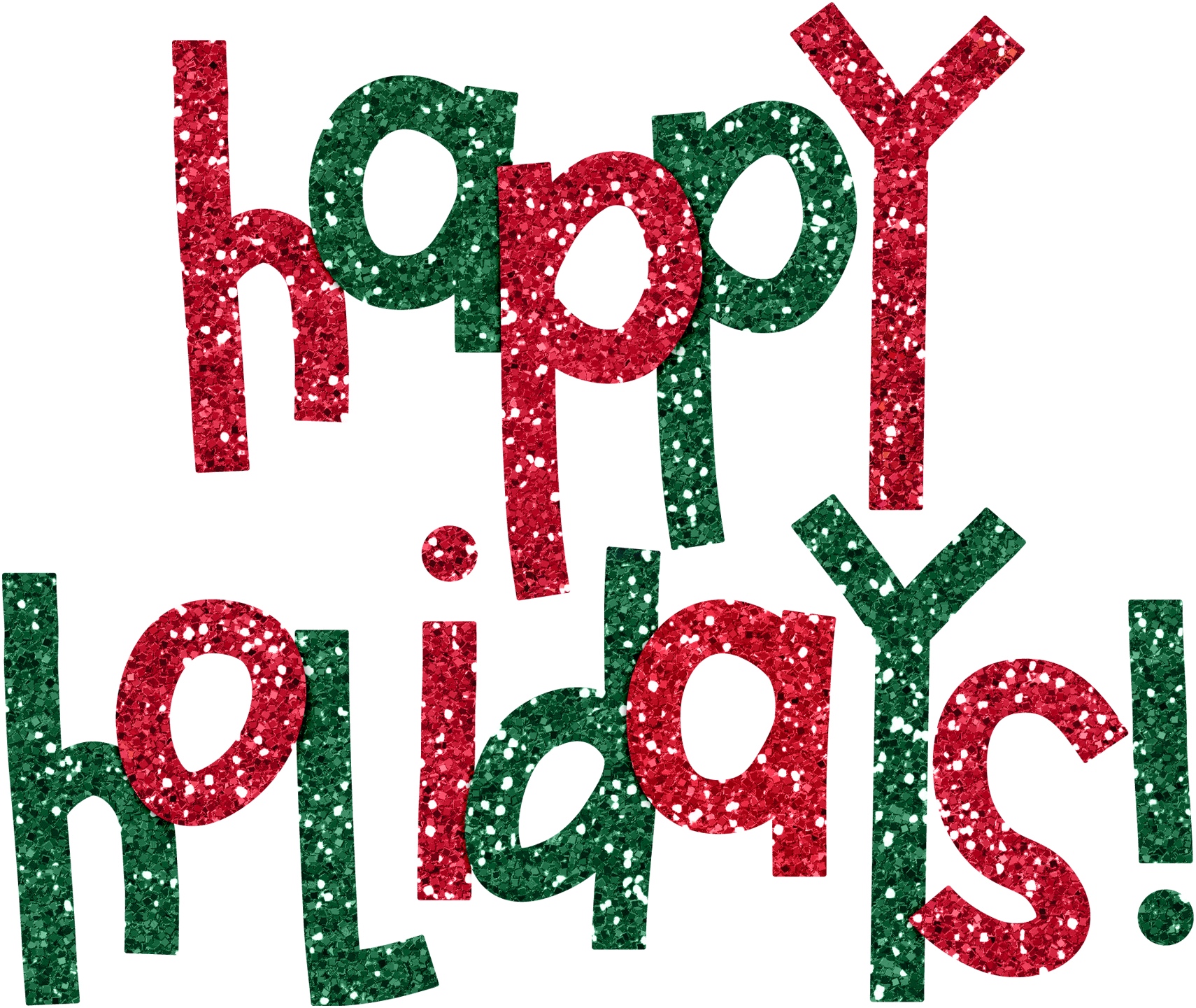 Glittering Happy Holidays Greeting PNG