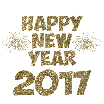 Glittering Happy New Year2017 PNG