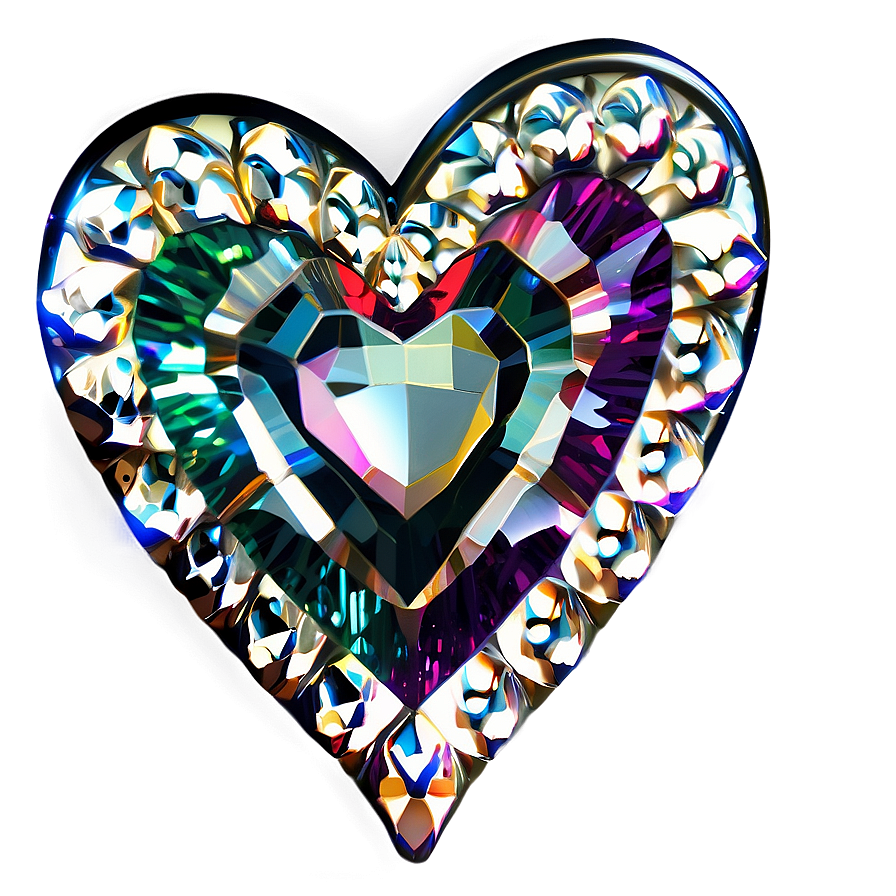 Glittering Heart Jewel Png A PNG