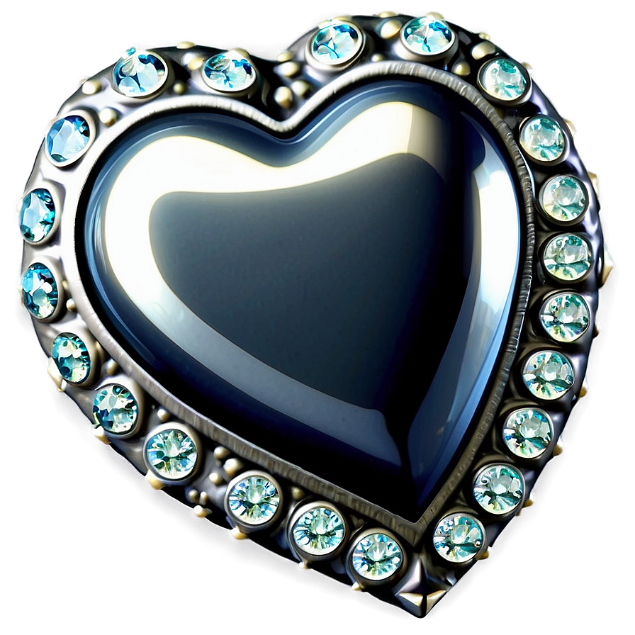 Glittering Heart Jewel Png B PNG