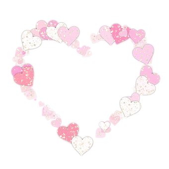 Glittering Hearts Formation PNG