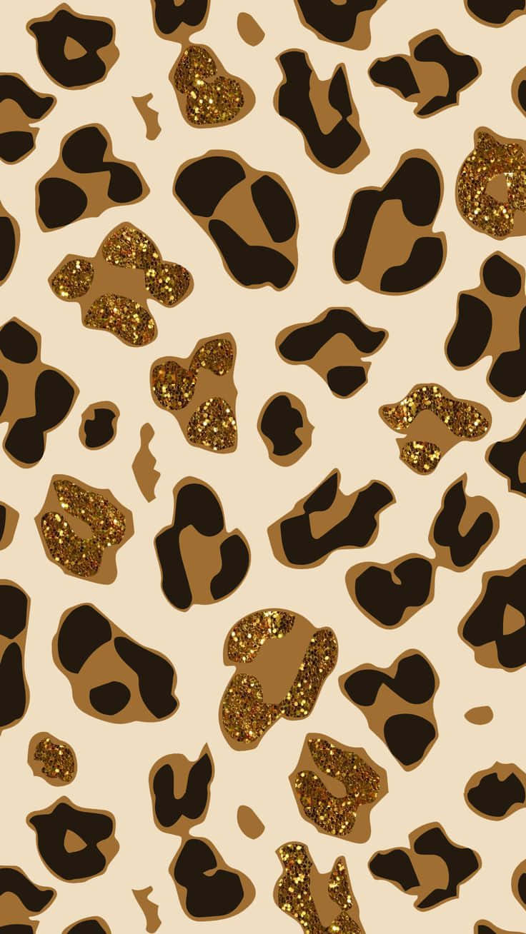 Glittering Leopard Print Pattern Wallpaper
