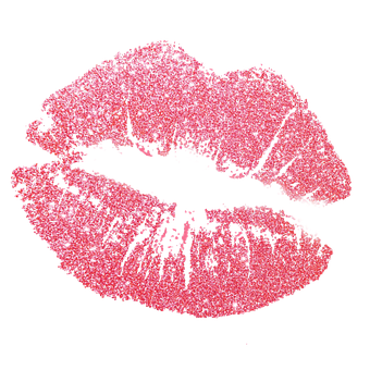 Glittering Lipstick Kiss Print PNG