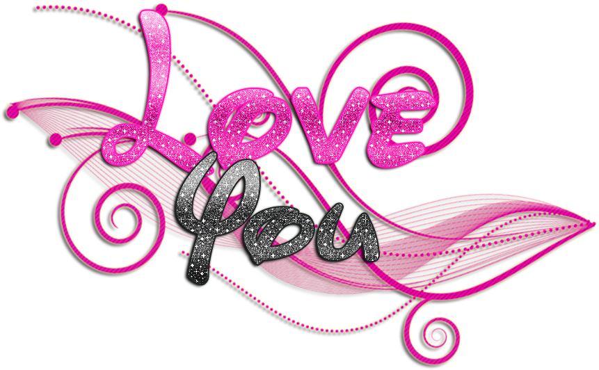 Glittering Love You Graphic PNG