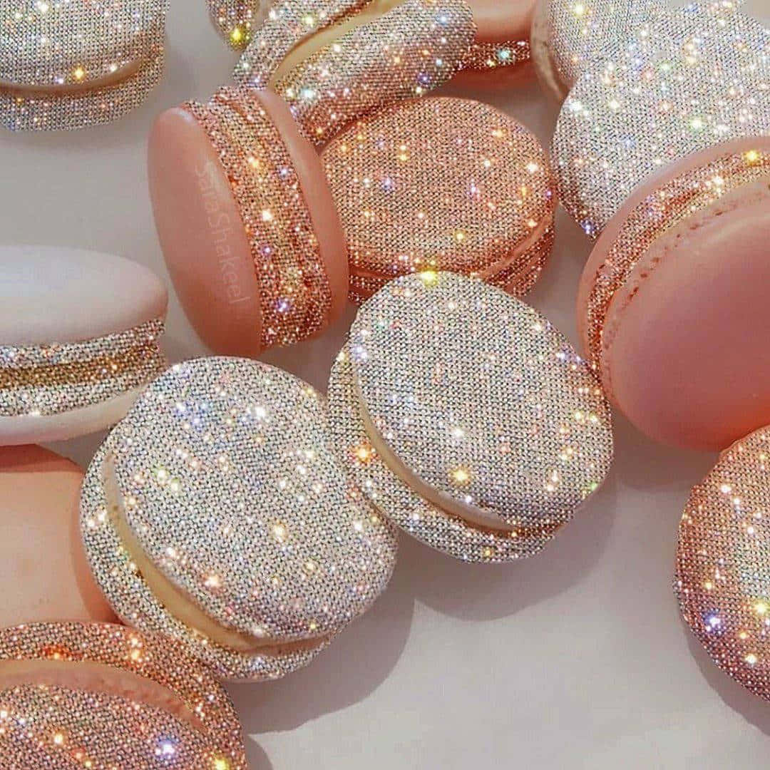 Glittering Macarons Sparkle Wallpaper
