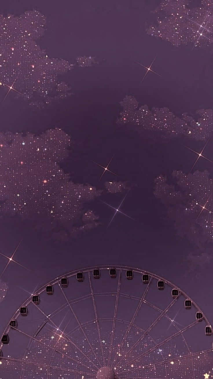 Glittering Night Sky Ferris Wheel Wallpaper