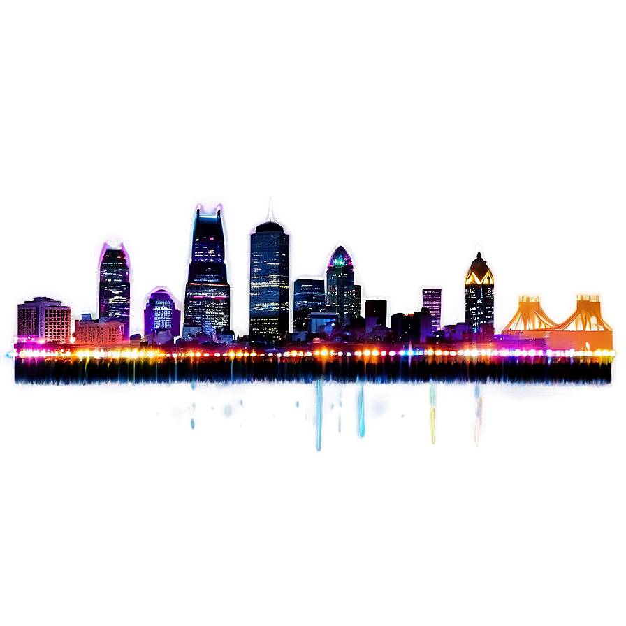 Glittering Philadelphia Skyline At Night Png Lbi PNG