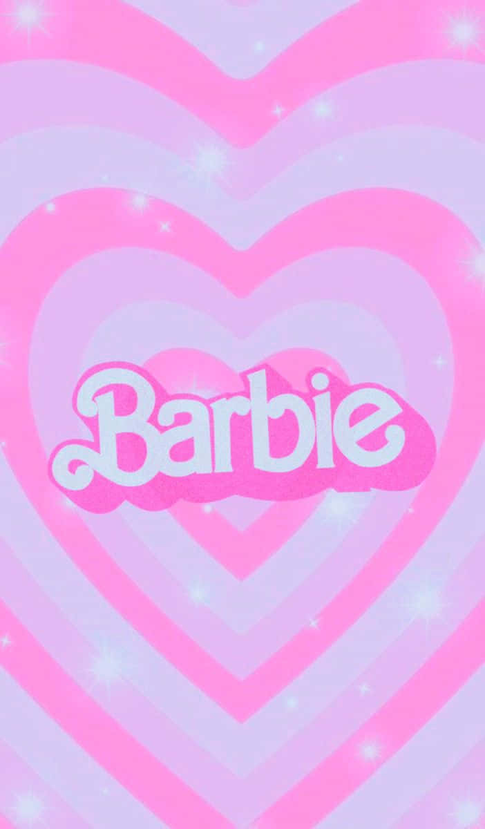 Glittering Pink Barbie Heart Background Wallpaper