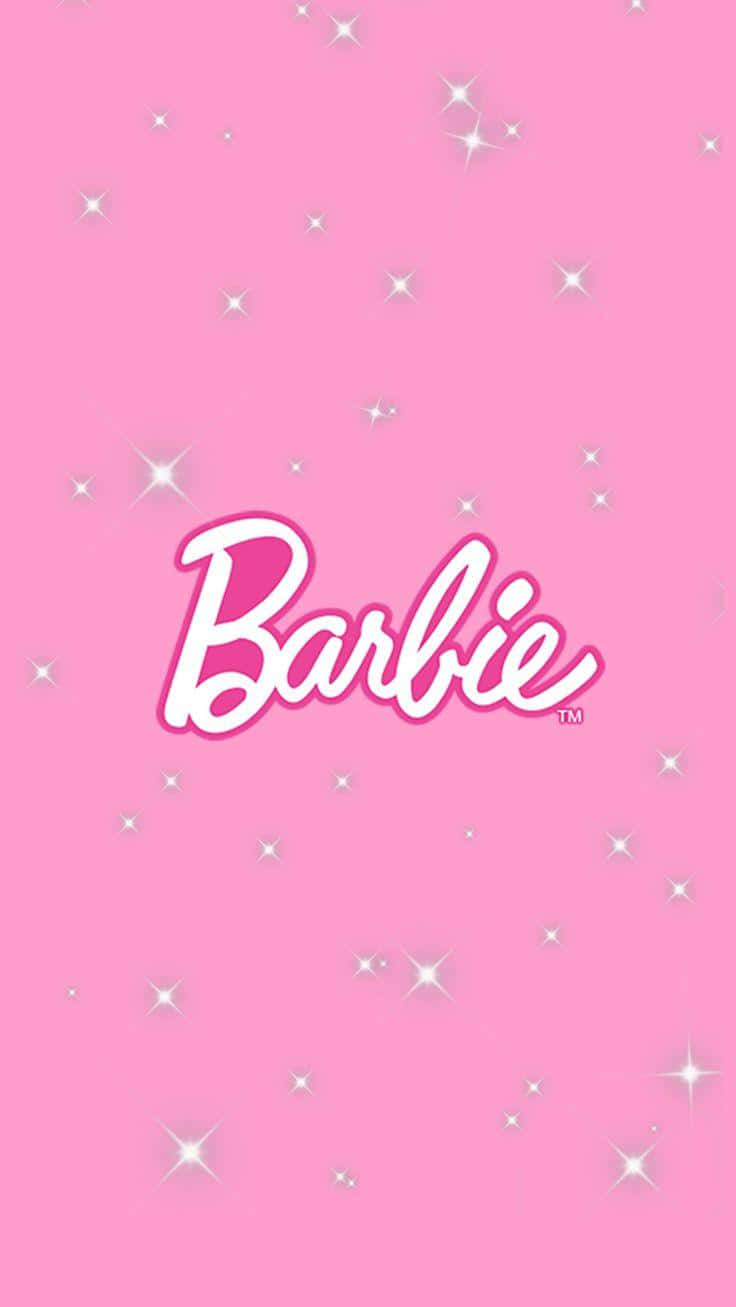 Glittering Pink Barbie Logo Wallpaper Wallpaper