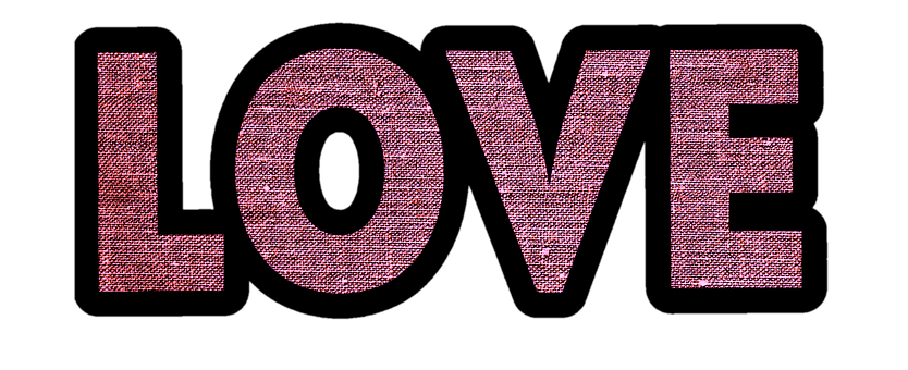 Glittering Pink L O V E Text PNG