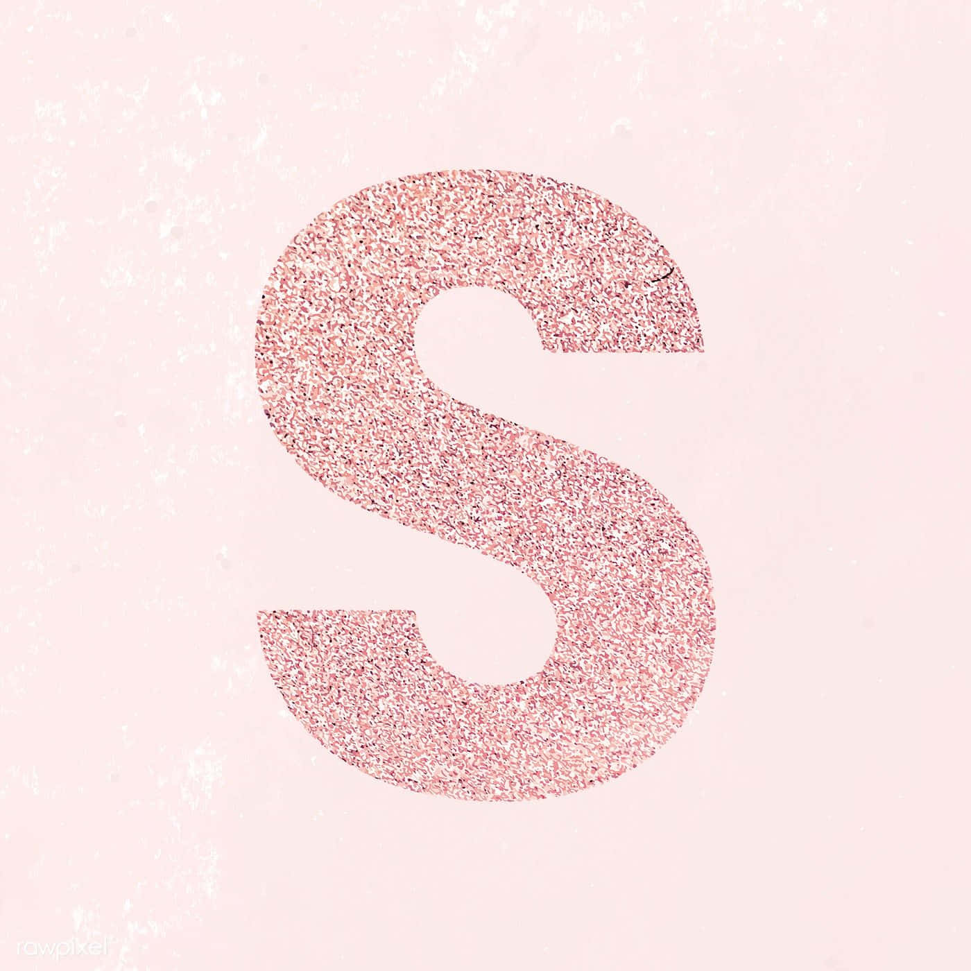 Glittering Pink S Letter Aesthetic Wallpaper