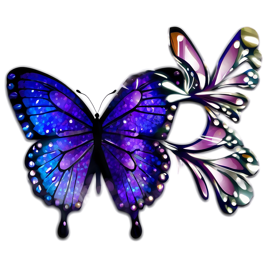 Glittering Purple Butterfly Png 05232024 PNG