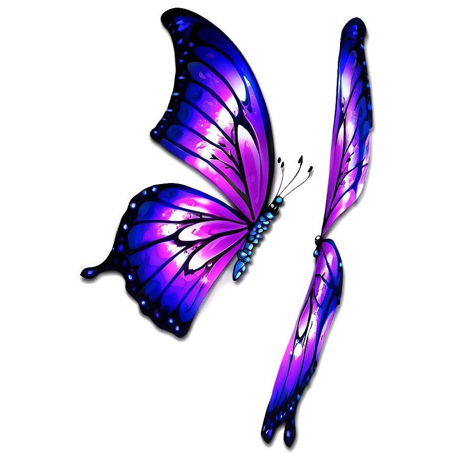 Glittering Purple Butterfly Png 05232024 PNG