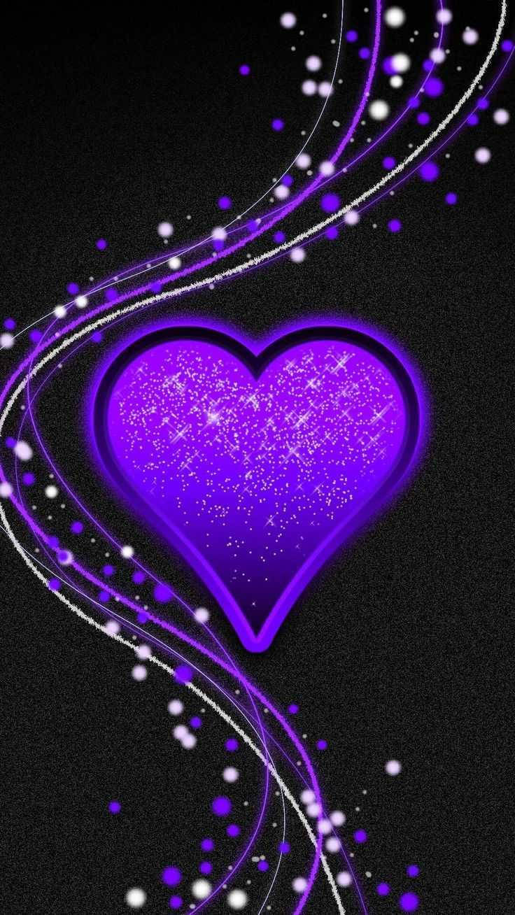 Corazónpúrpura Brillante Fondo de pantalla