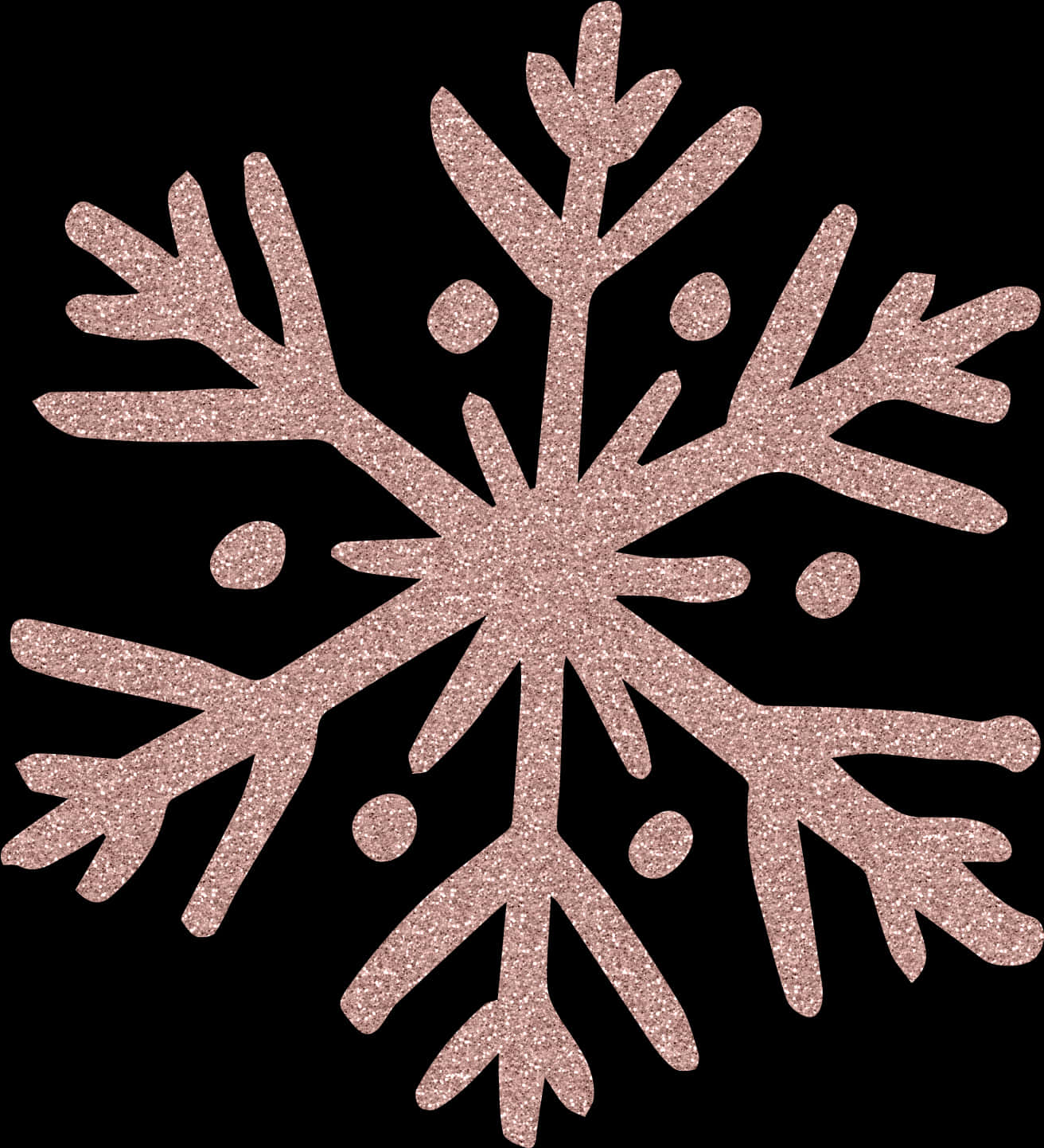 Glittering Rose Gold Snowflake PNG
