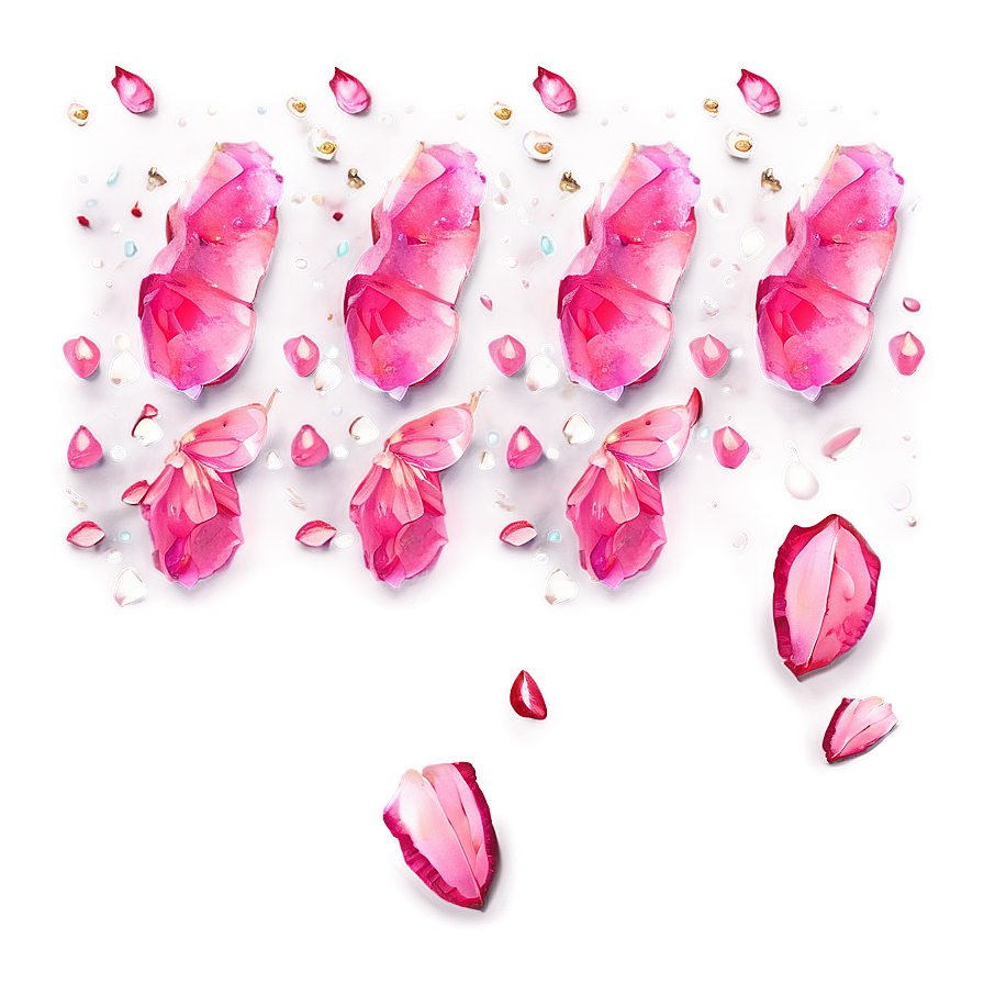 Glittering Rose Petals Falling Png Ysk PNG