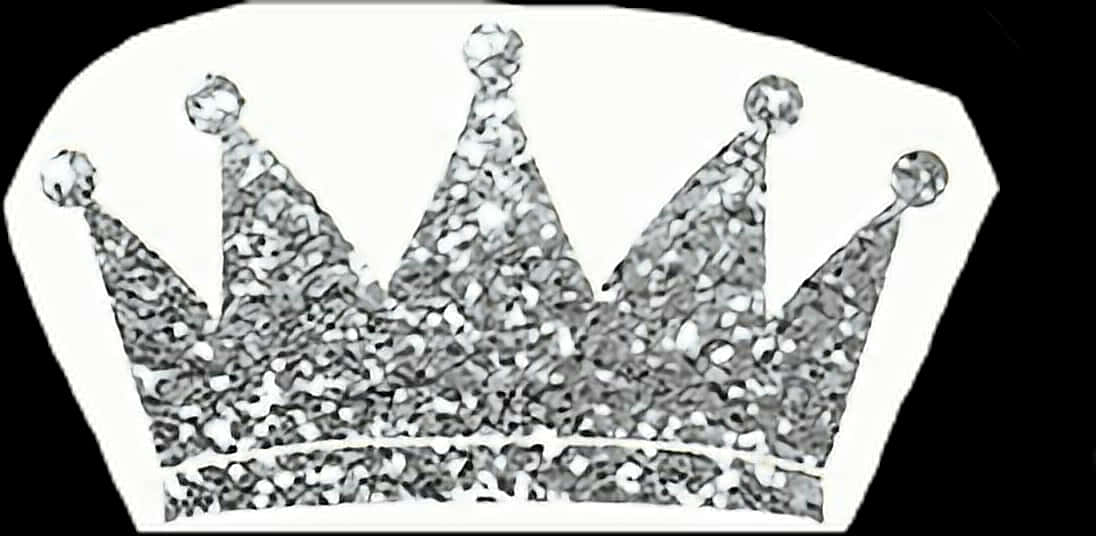 Glittering Silver Crown Graphic PNG