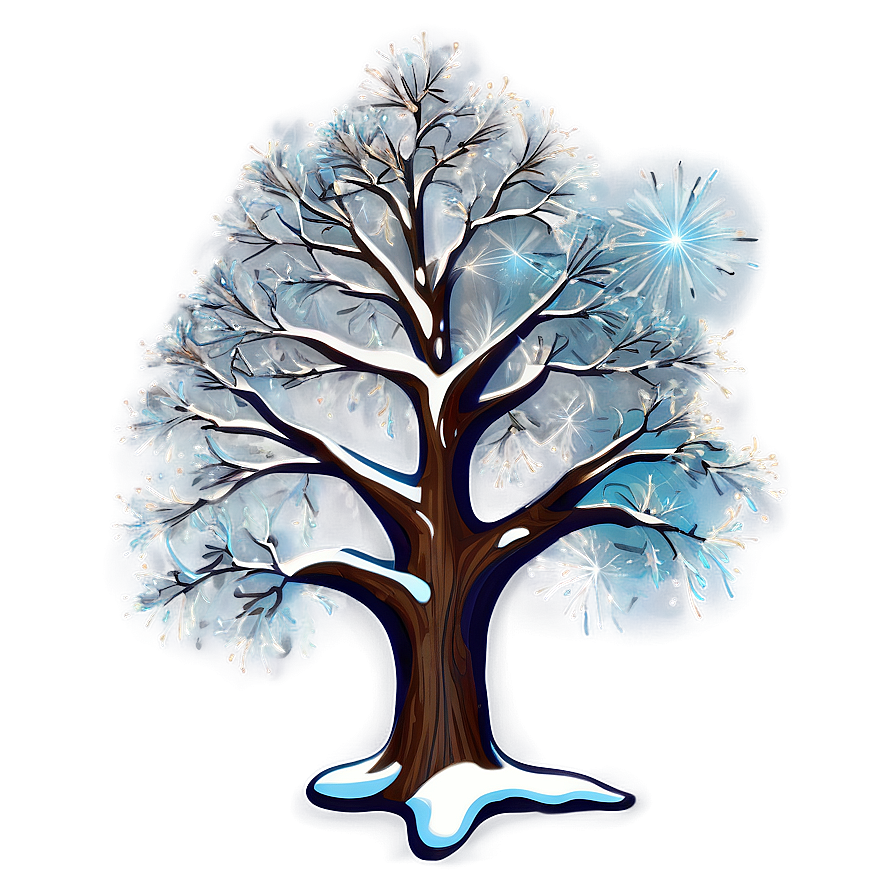 Glittering Snow Tree Png 20 PNG