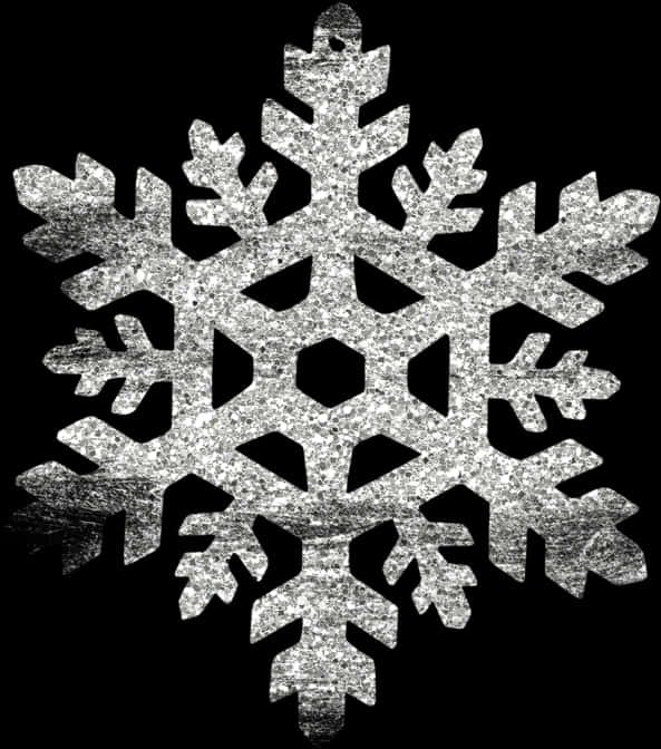 Glittering Snowflake Black Background PNG