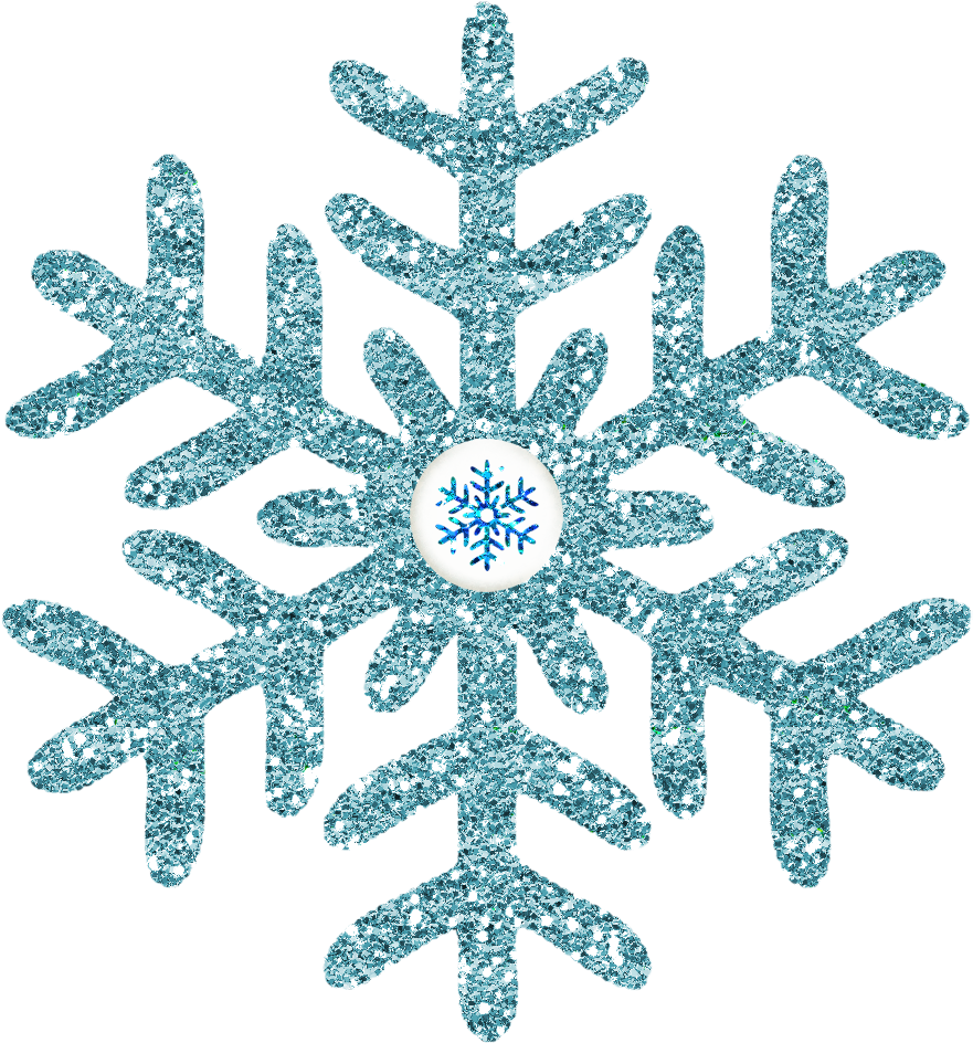 Glittering Snowflake Design PNG