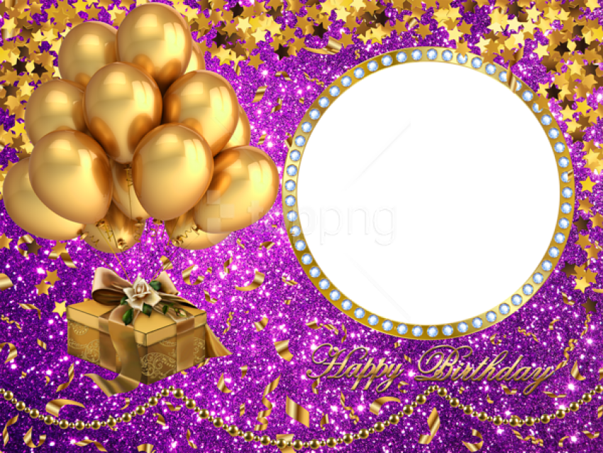Glittery Birthday Celebration Graphic PNG