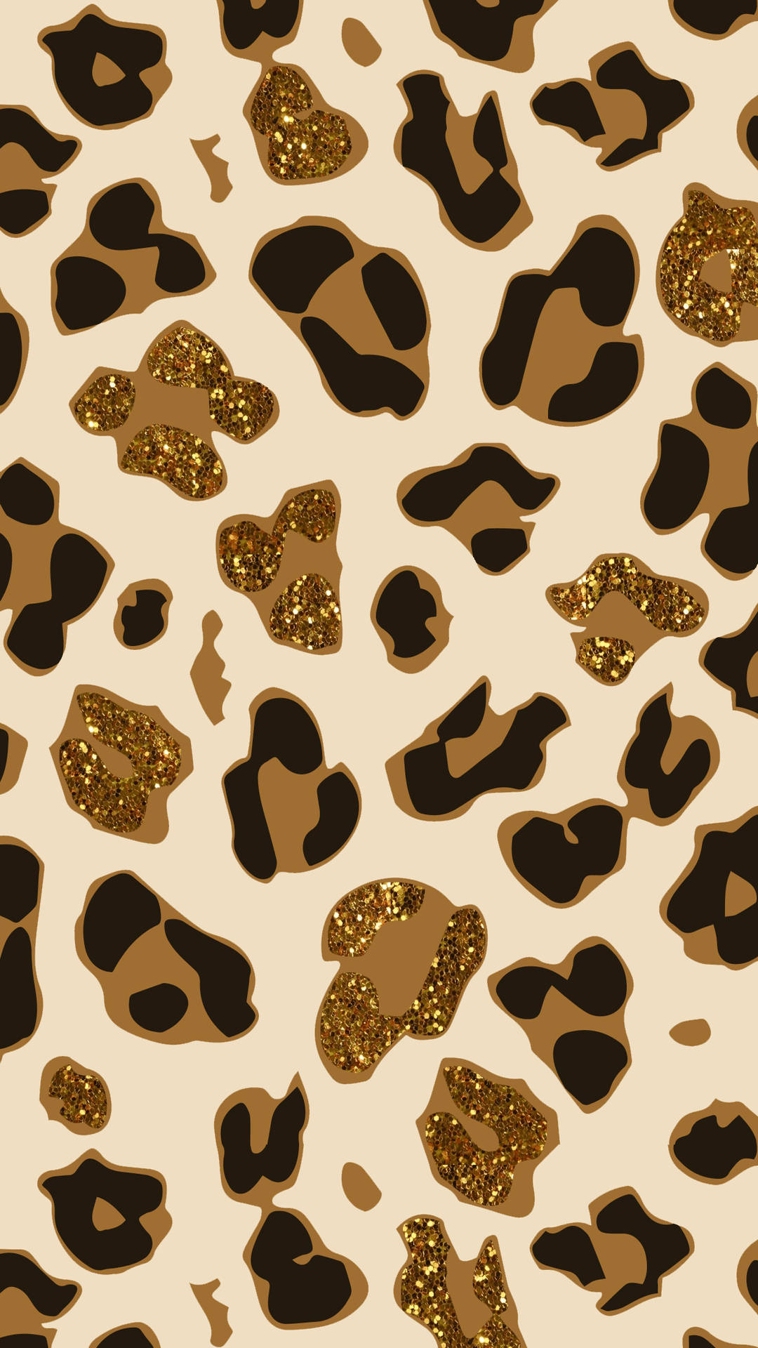 Glittery Brown Leopard Print Wallpaper