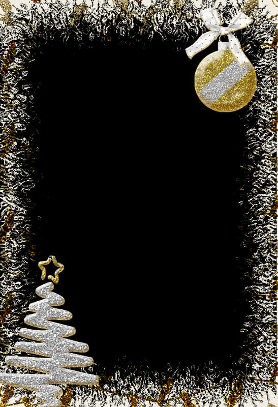 Glittery Christmas Border Design PNG