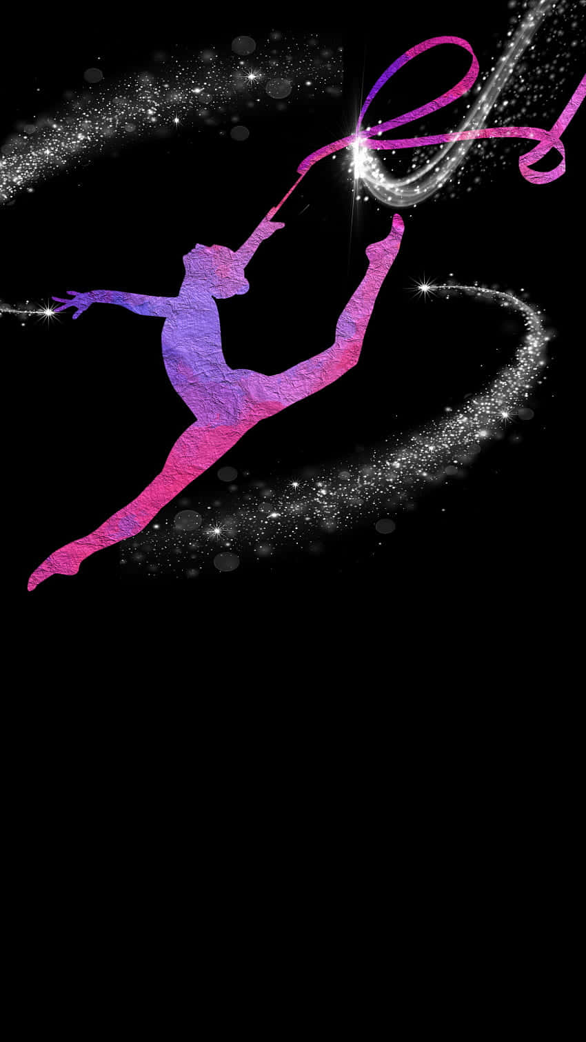 Glittery Cute Gymnastics Art Wallpaper