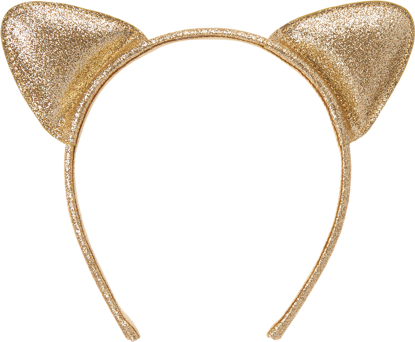 Glittery Gold Cat Ears Headband PNG