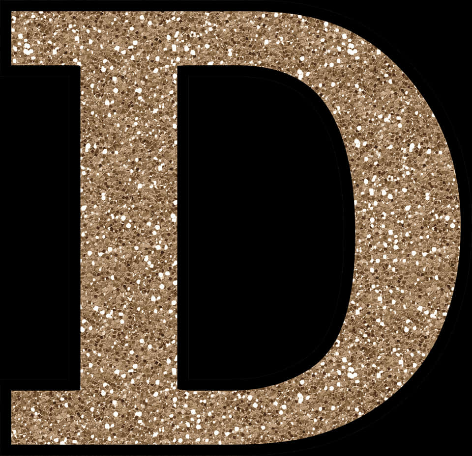 Glittery Gold Letter D PNG