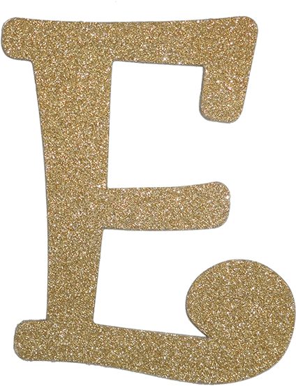 Glittery Gold Letter E PNG