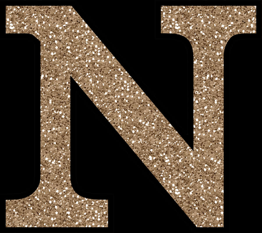 Glittery Gold Letter N PNG