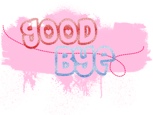 Glittery Goodbye Text PNG
