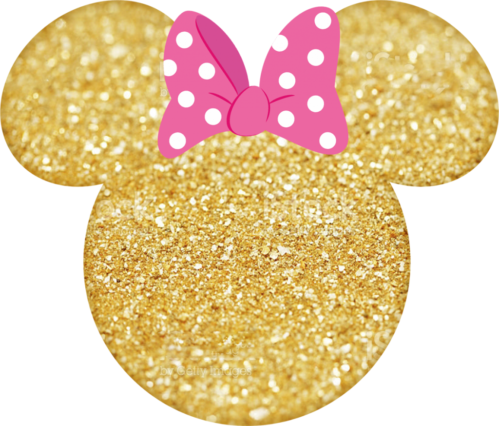 Glittery Minnie Mouse Iconwith Pink Bow PNG