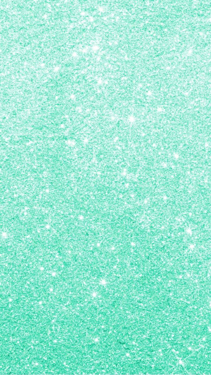 Enchanting Mint Green Glitter Tale Wallpaper