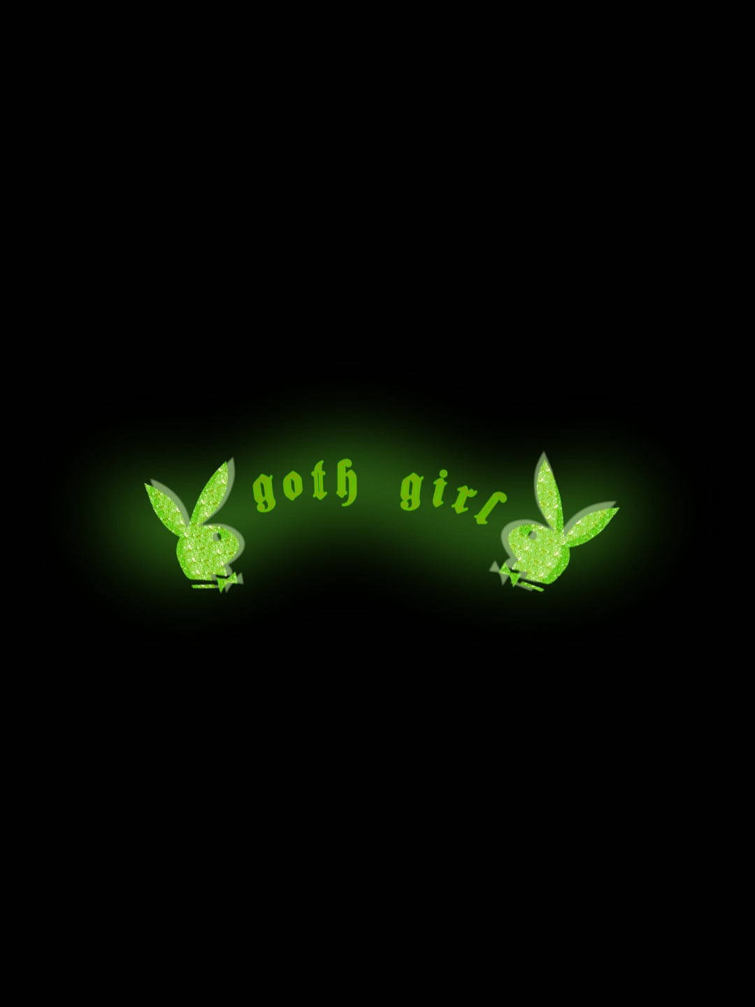 Glittery Neon Green Playboy Logo Wallpaper