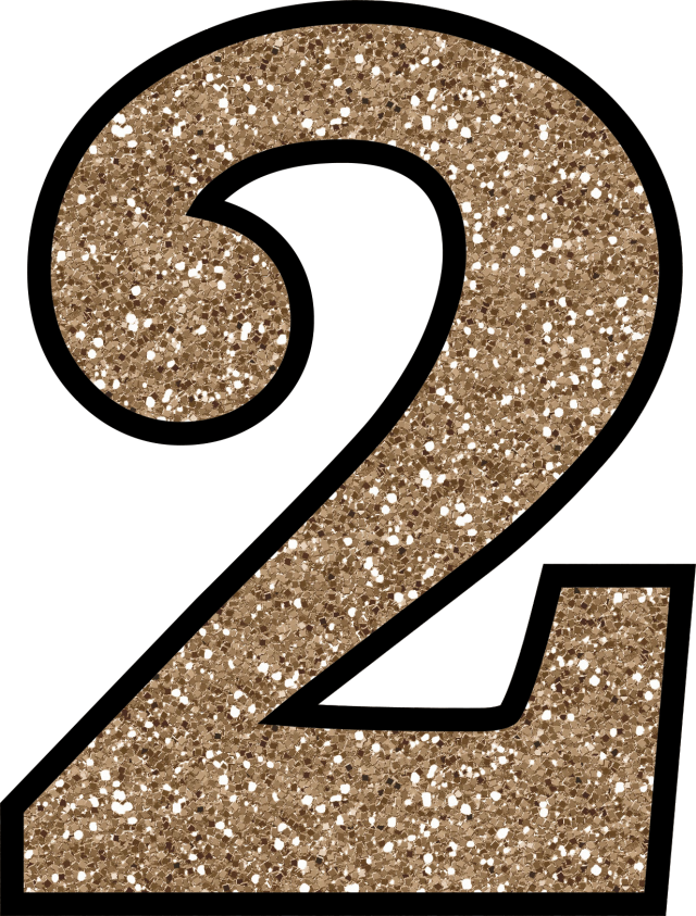Glittery Number2 Graphic PNG